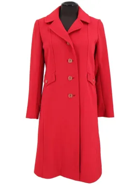 1960s Red English Lady Vintage Crimplene Coat