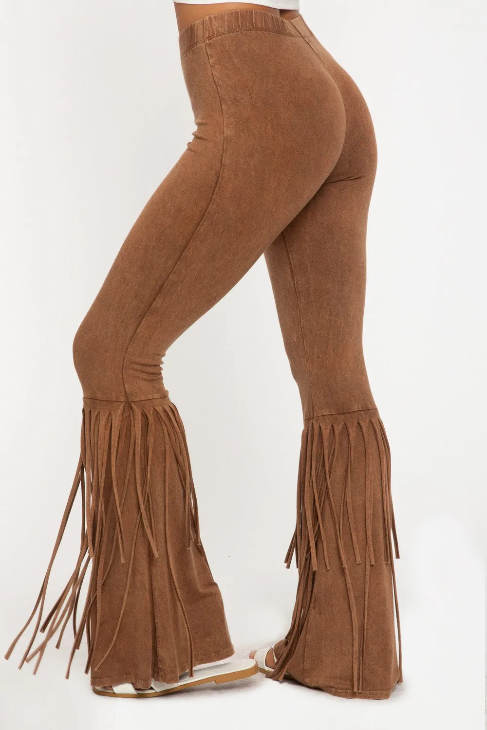 2 Layer Fringe Mineral Washed Pants