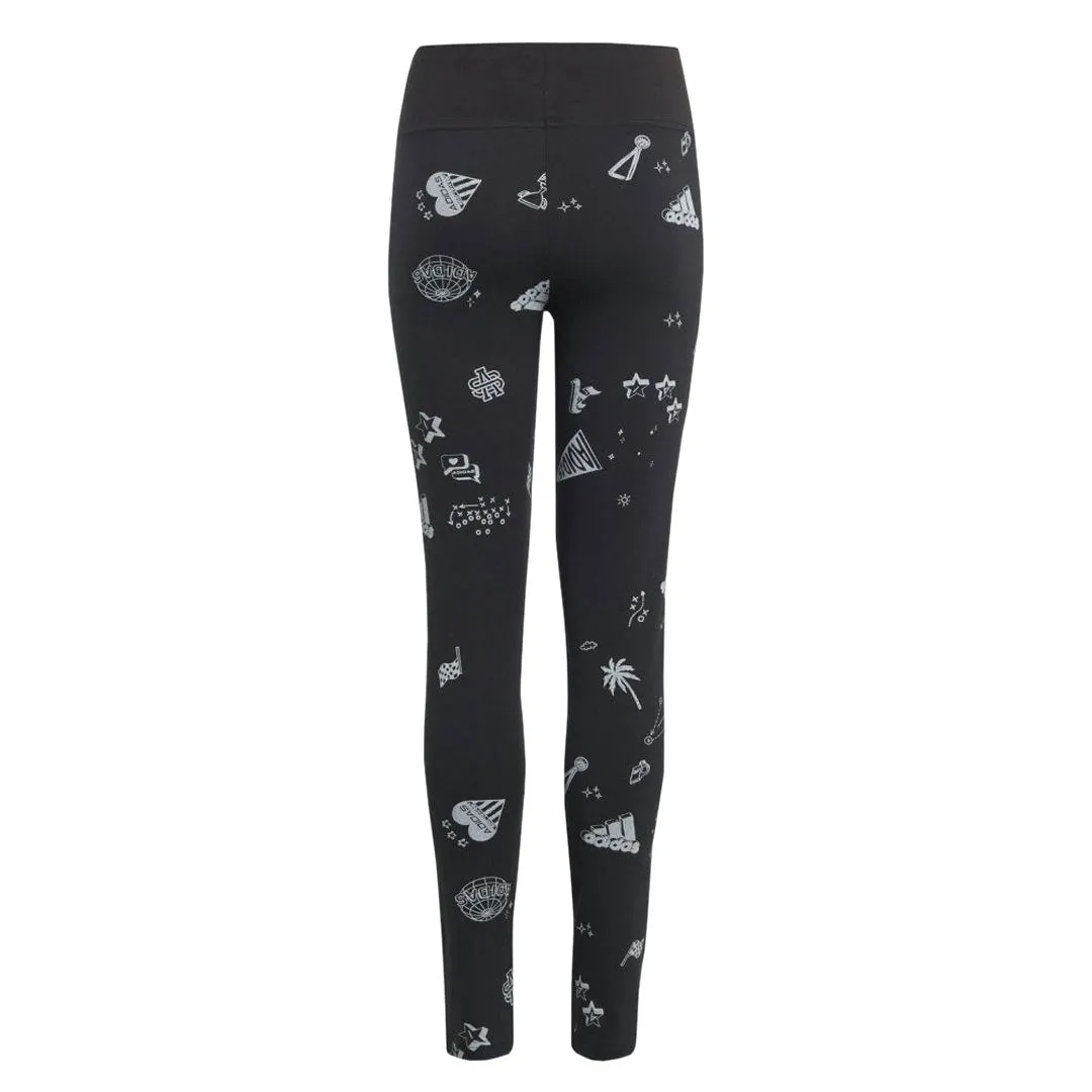 adidas - Girls' (Junior) Brand Love Allover Print Leggings (IA1567)