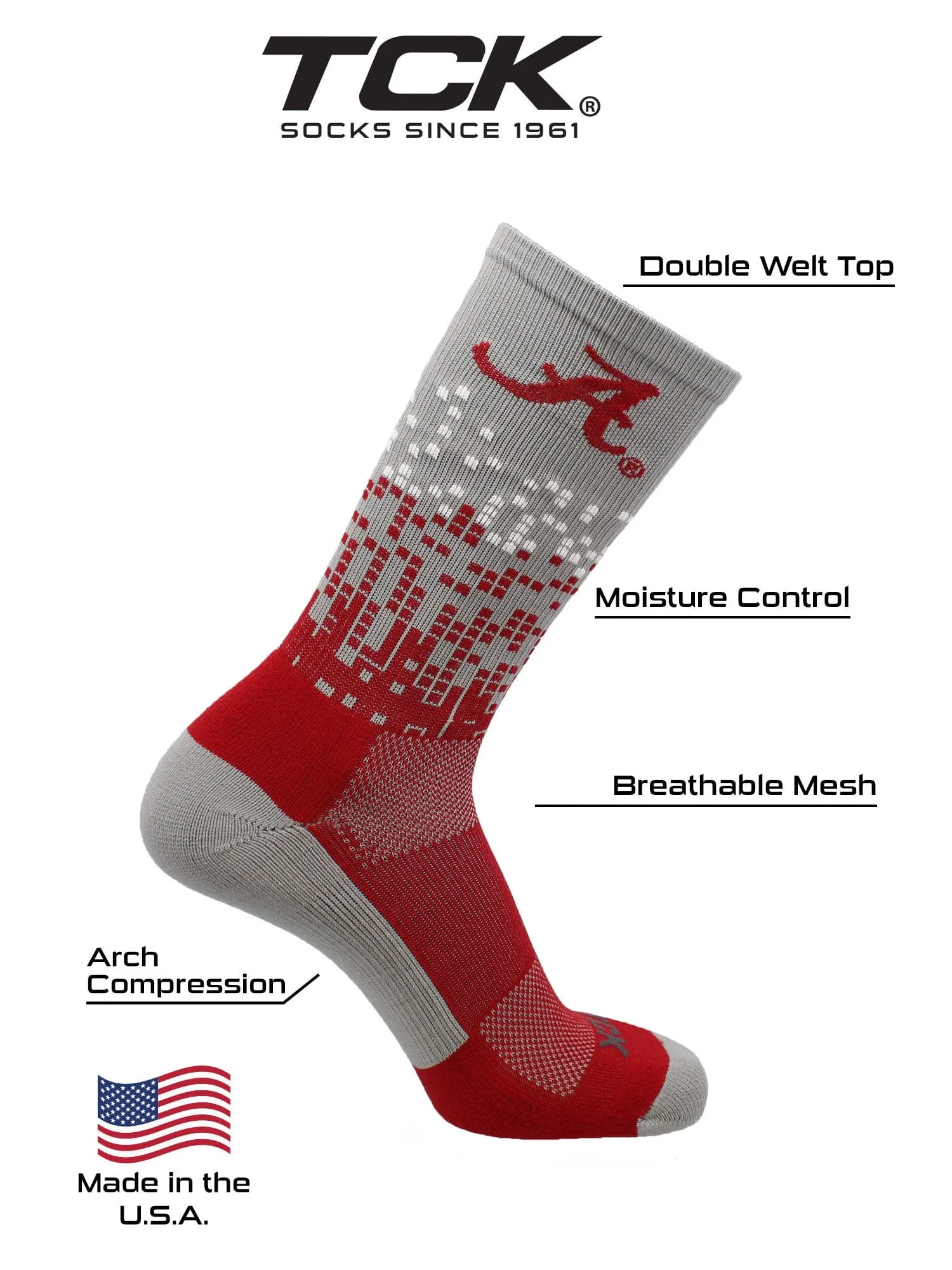 Alabama Crimson Tide Socks Downtown Crew