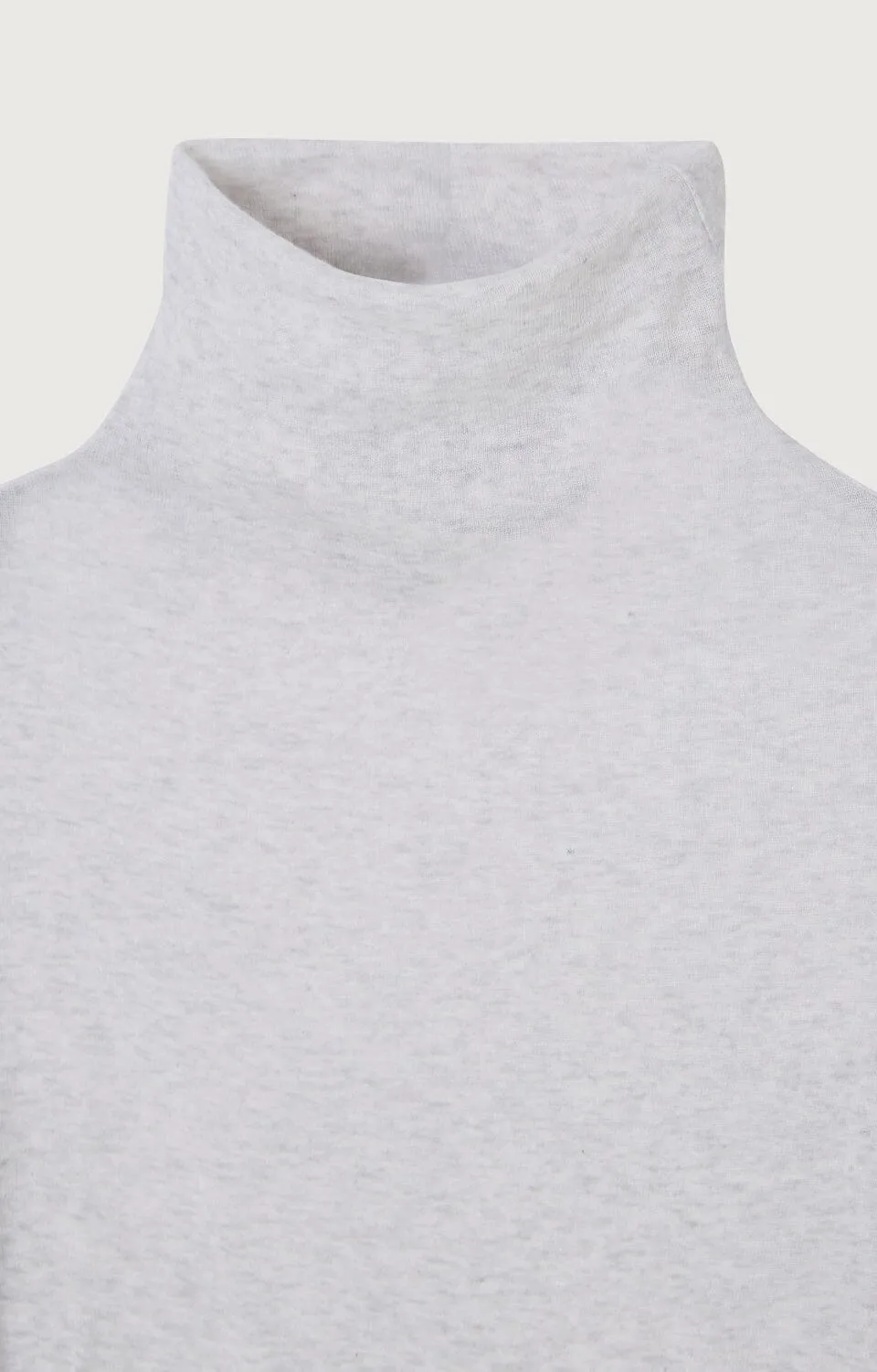 American Vintage Turtleneck Long Sleeve Top - Heather Grey