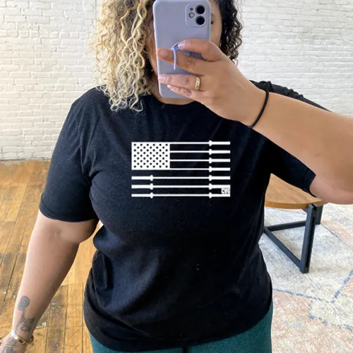 Barbell American Flag Shirt Unisex