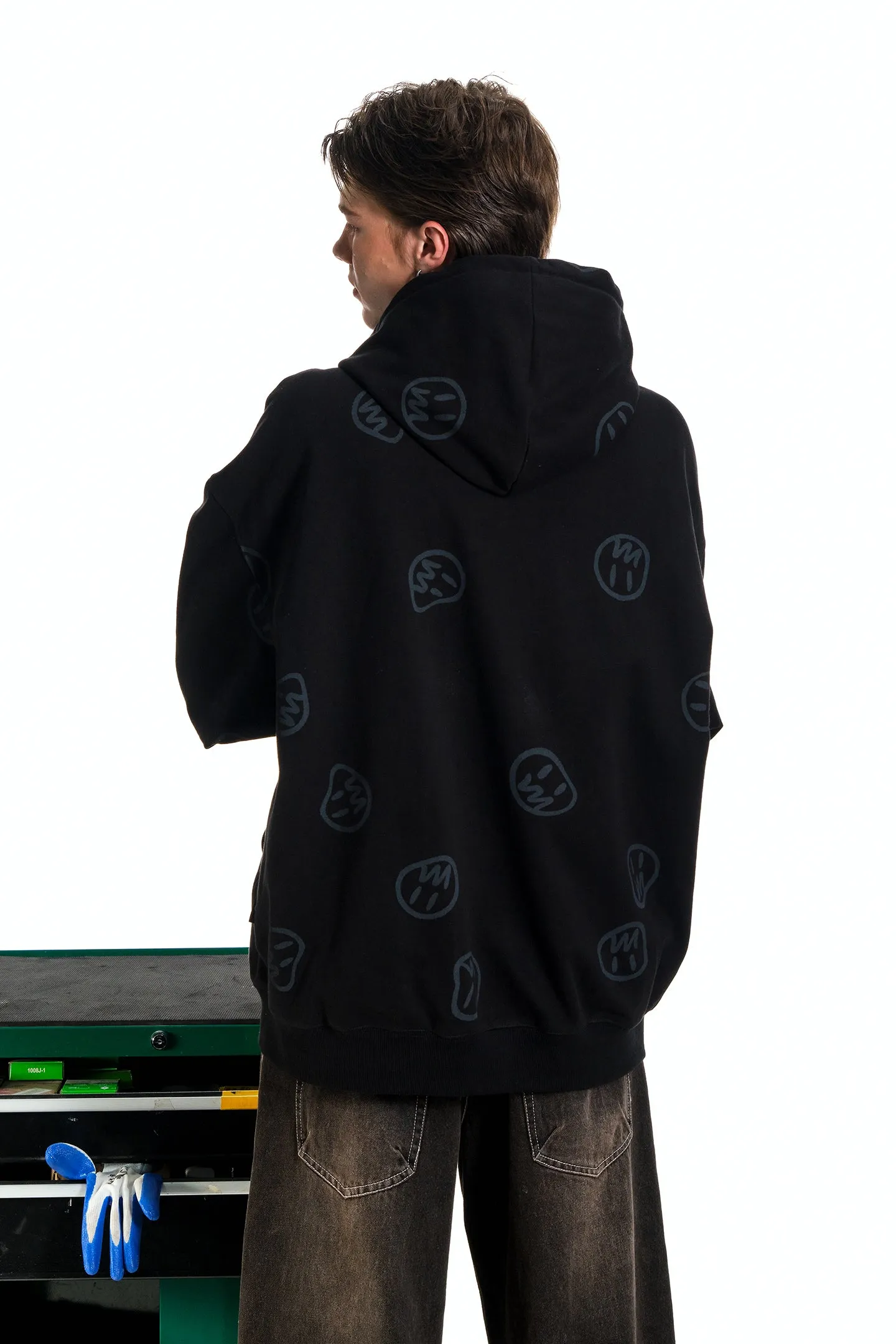 Beaster Little Ghost Face Logo Jacket-Black