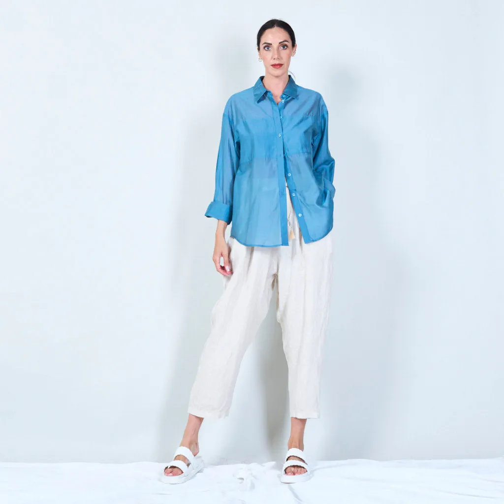 Belted linen cropped pants wholesale