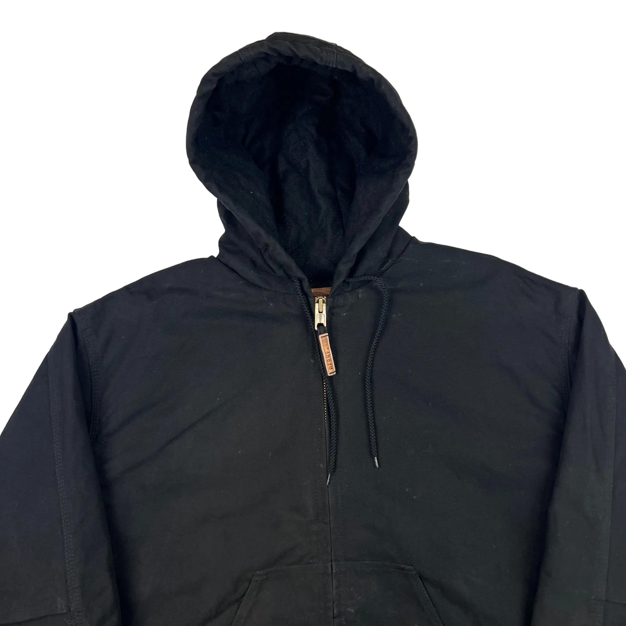 Berne Fleece Lined Hooded Workwear Active Jacket Black