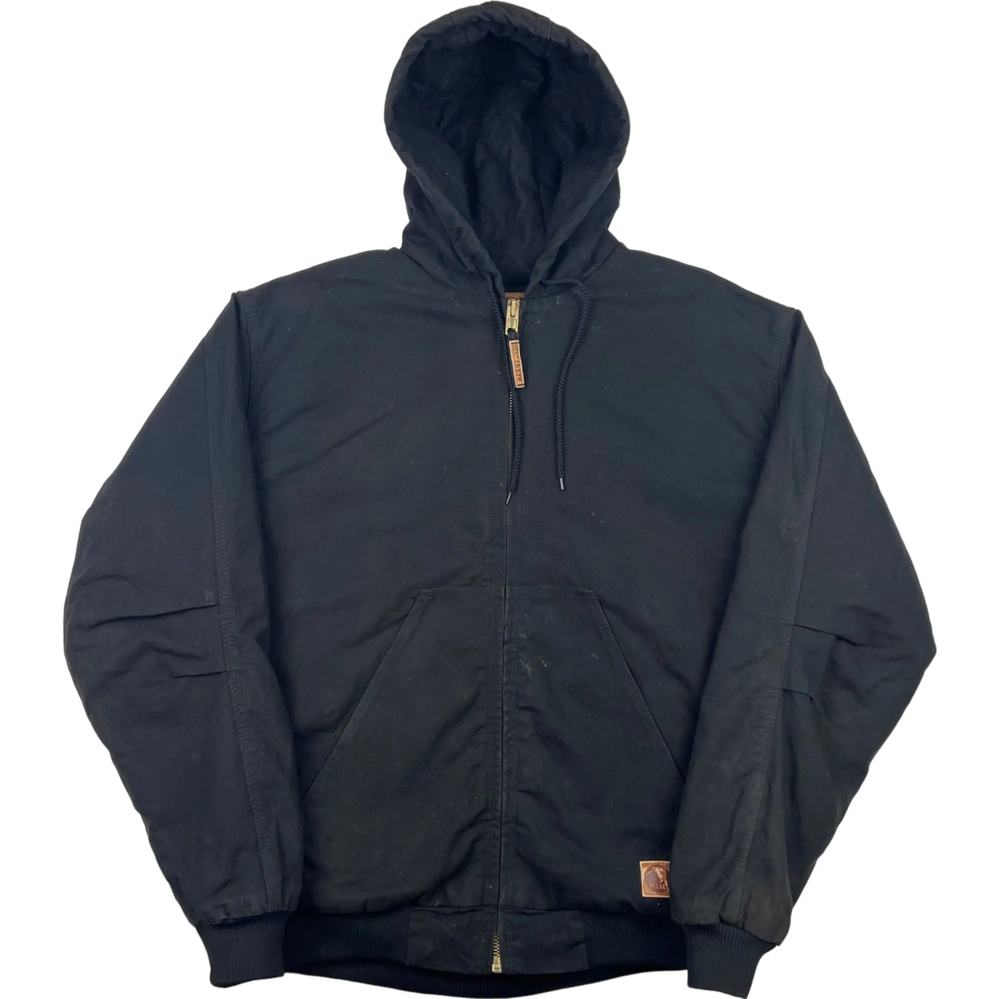 Berne Fleece Lined Hooded Workwear Active Jacket Black