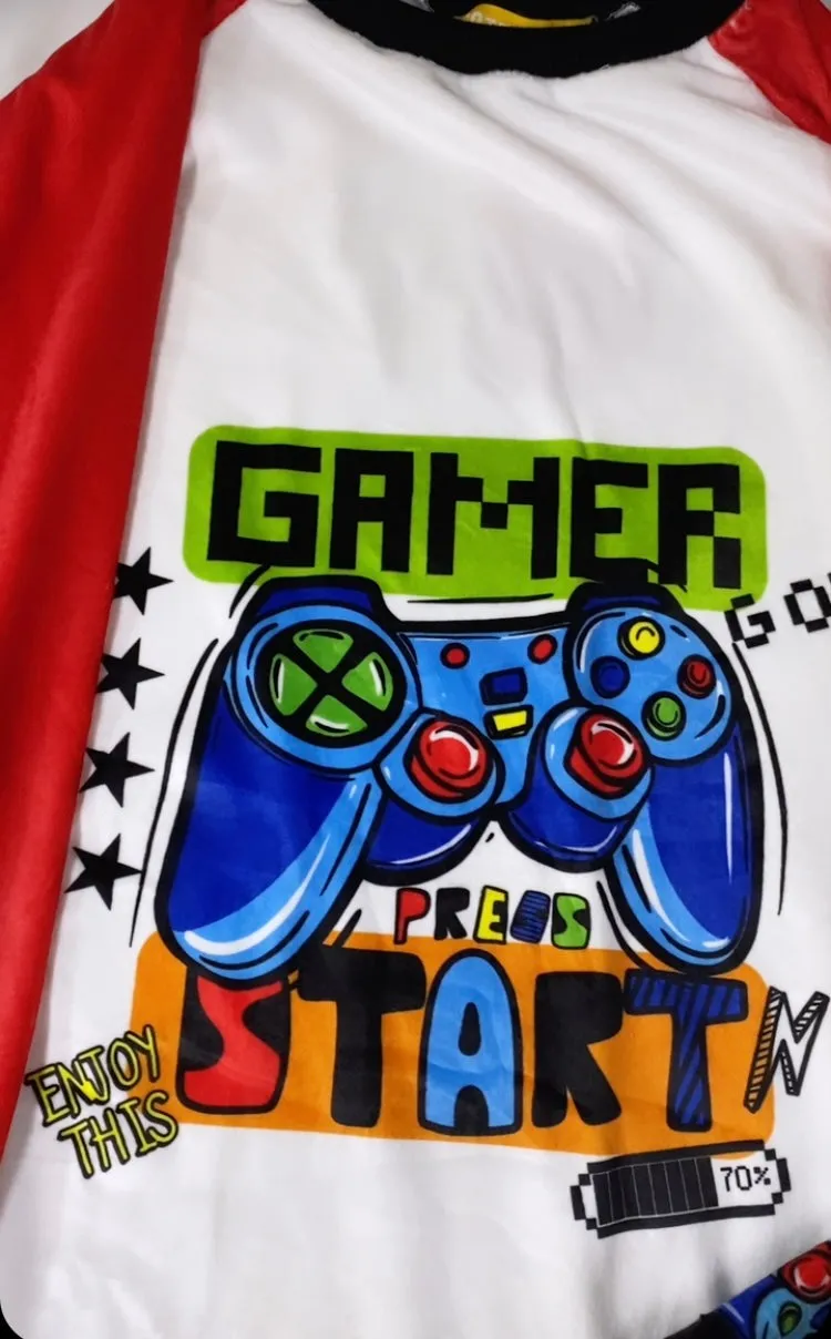 Black Gamer Raglan Pajama