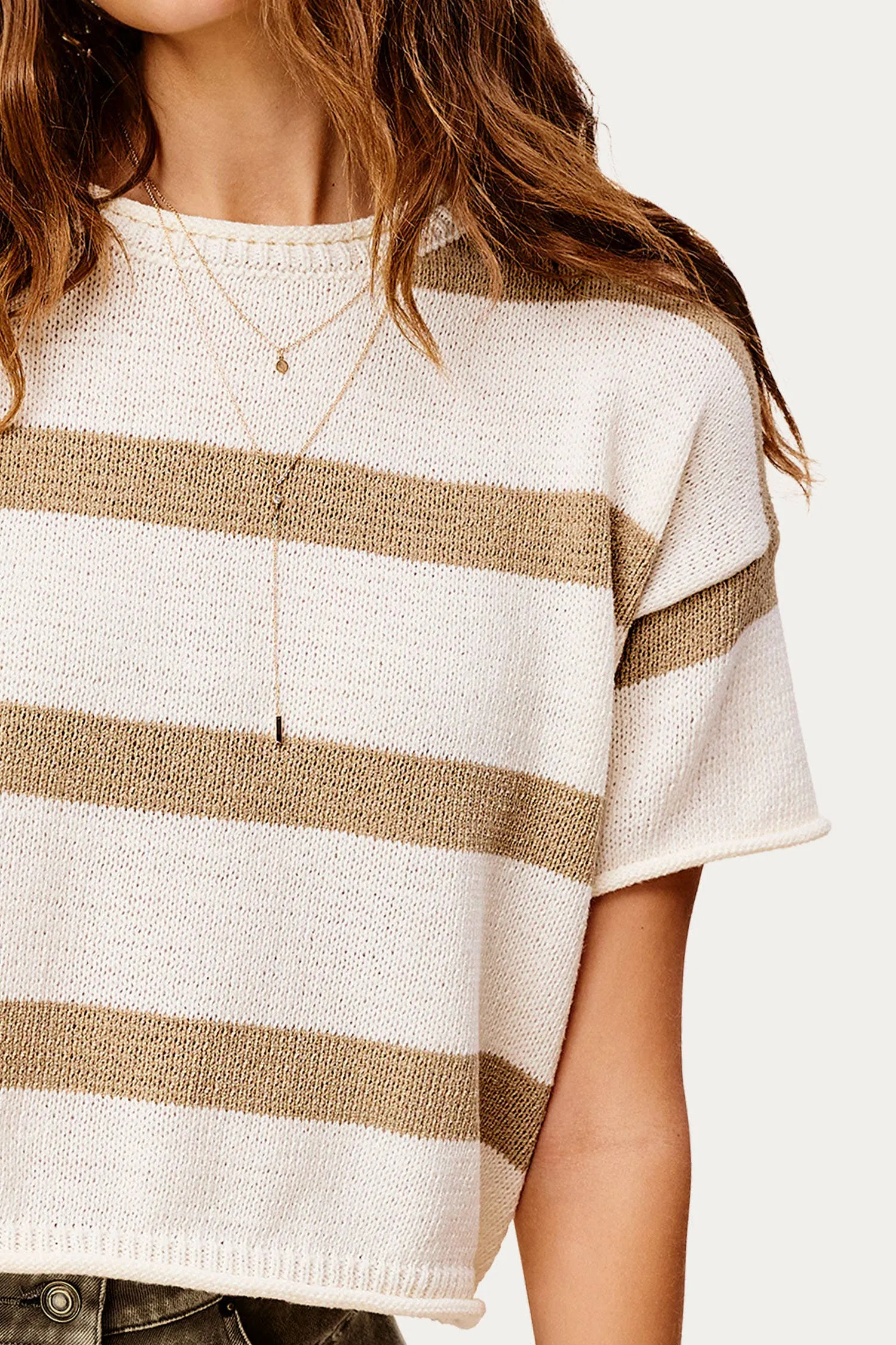 Boxy Stripe Lightweight Spring Summer Sweater Top