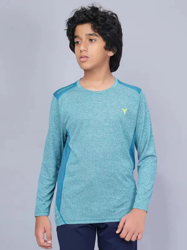 Boys Melange Slim Fit Crew Neck T-shirt with DOUBLE COOL