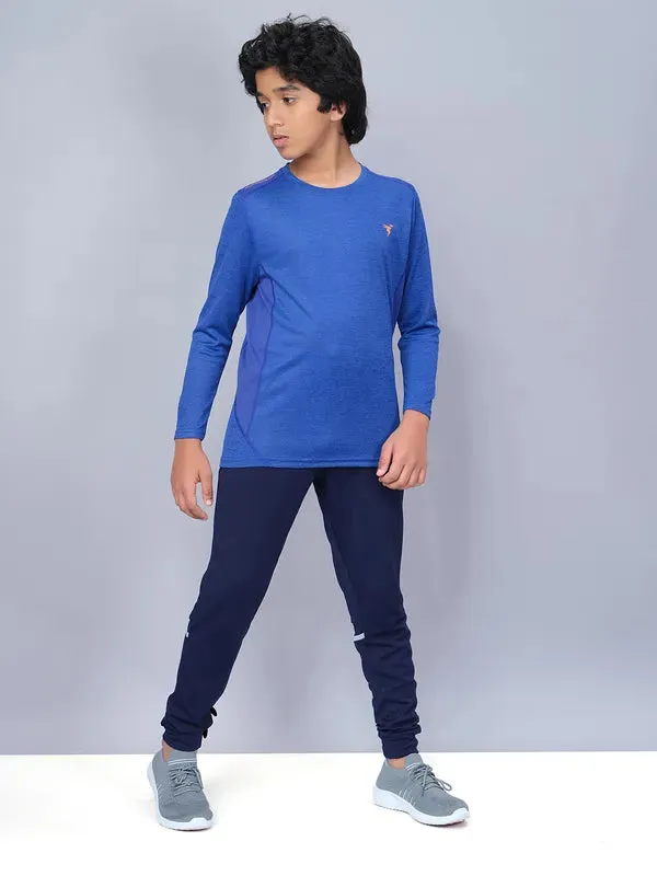 Boys Melange Slim Fit Crew Neck T-shirt with DOUBLE COOL