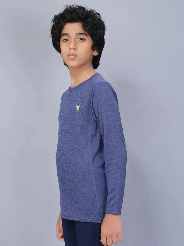 Boys Melange Slim Fit Crew Neck T-shirt with DOUBLE COOL