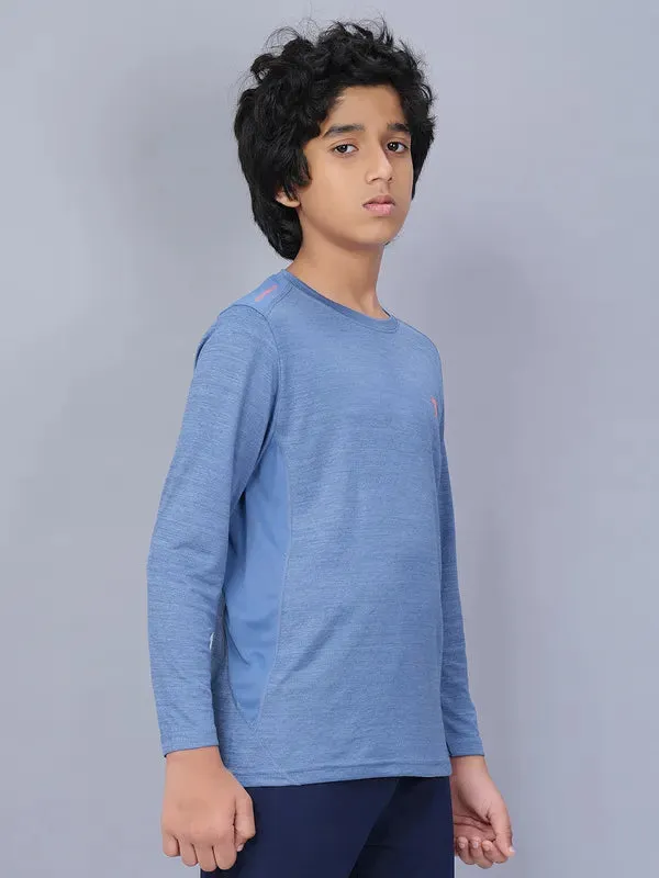 Boys Melange Slim Fit Crew Neck T-shirt with DOUBLE COOL