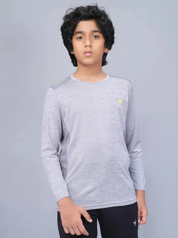 Boys Melange Slim Fit Crew Neck T-shirt with DOUBLE COOL