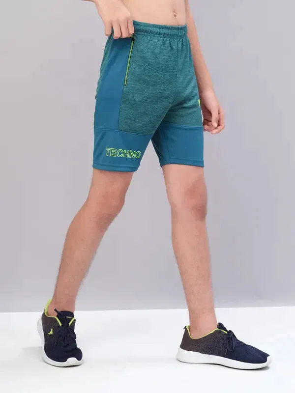 Boys Melange Slim Fit Shorts with TECHNO GUARD