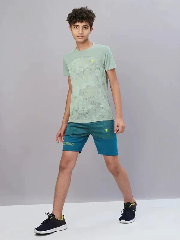 Boys Melange Slim Fit Shorts with TECHNO GUARD