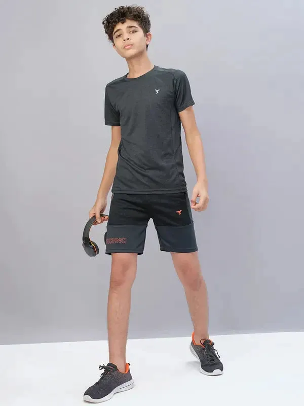 Boys Melange Slim Fit Shorts with TECHNO GUARD