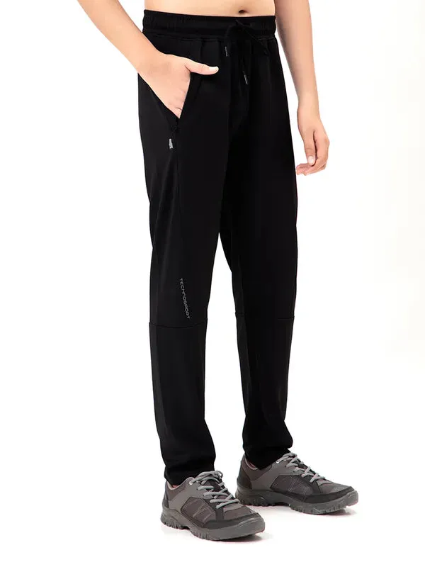 Boys Solid Slim Fit Trackpants with TECHNO GUARD