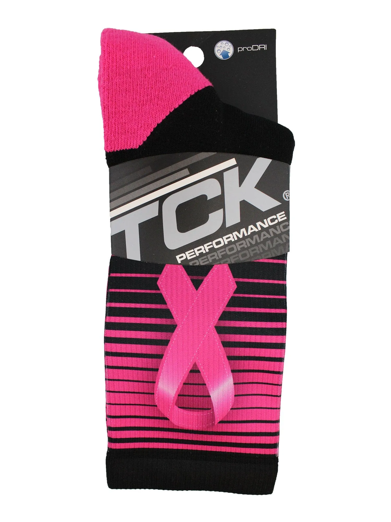 Breast Cancer Awareness Striped Crew Socks