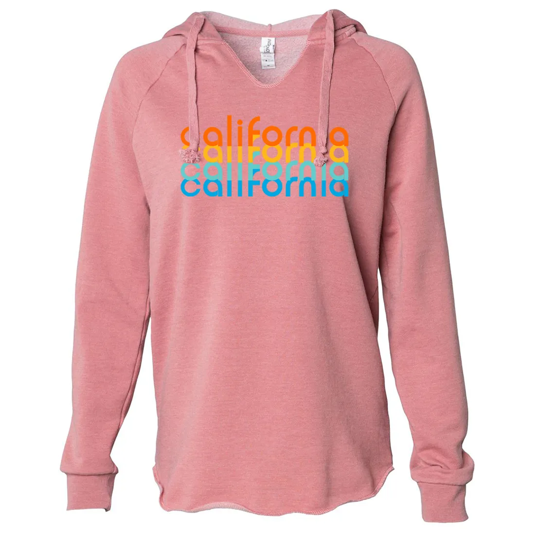 California Rainbow Stack Women's Soft Hooded Pullover