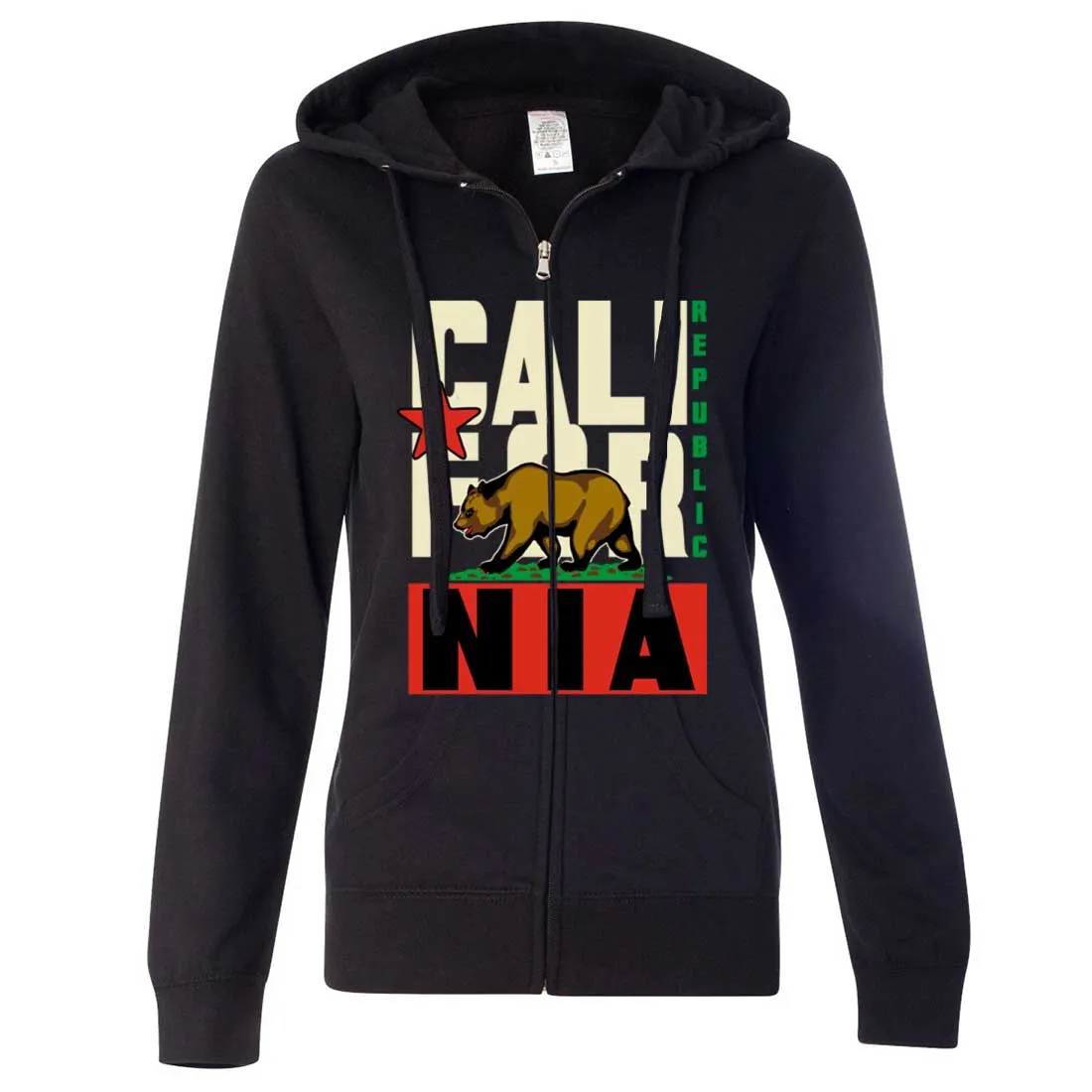 California Republic Original Retro Bold Ladies Zip-Up Hoodie