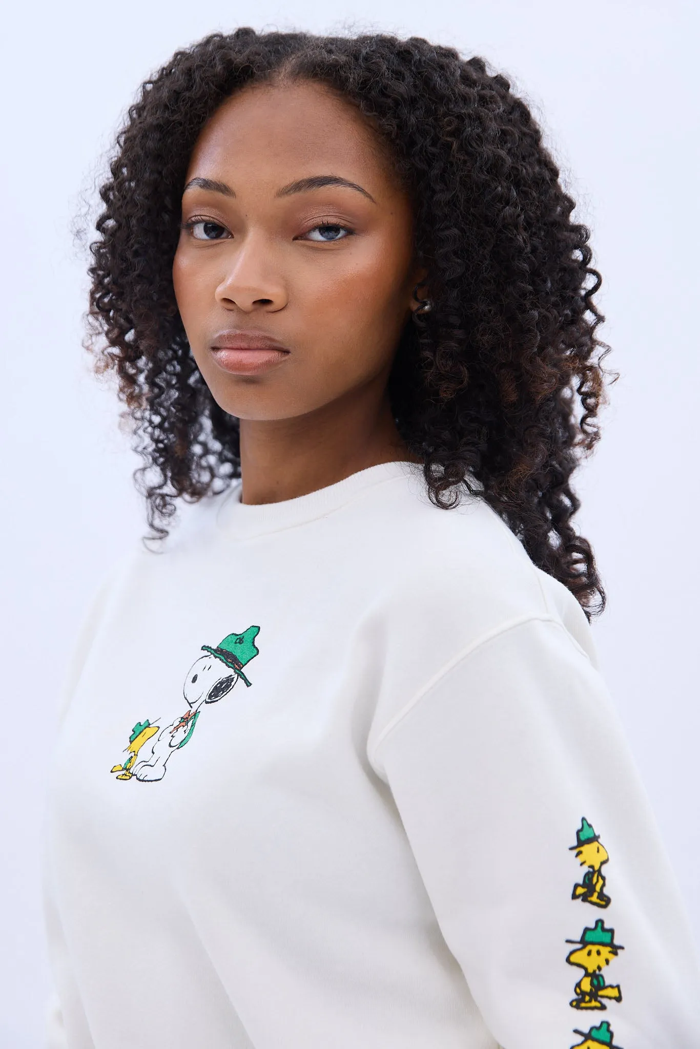 Camp Snoopy Snoopy Bird Hill Graphic Crew Neck Sweatshirt