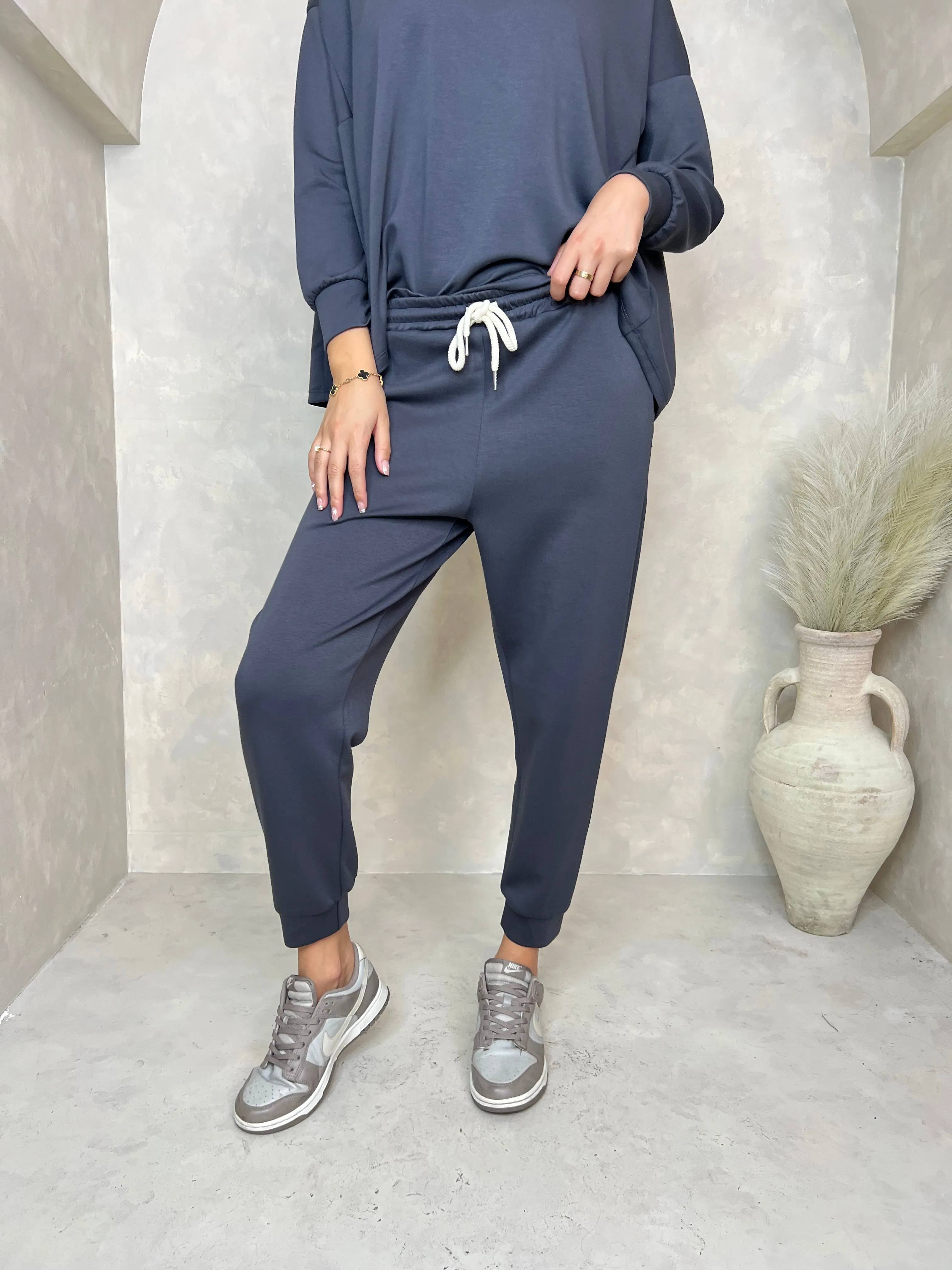 Charcoal Drawstring Jogging Bottoms