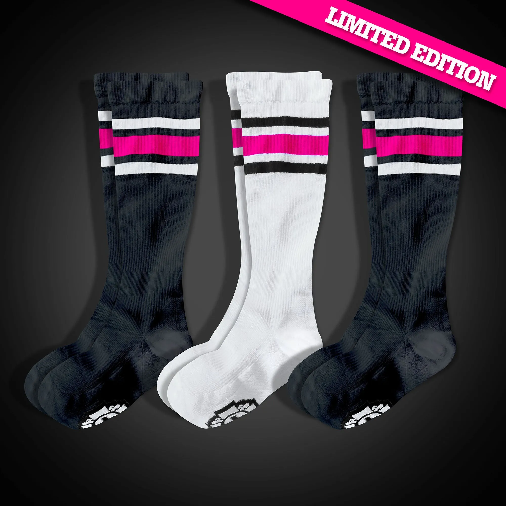 Compression Socks: PINK Stripes (3-Pack)