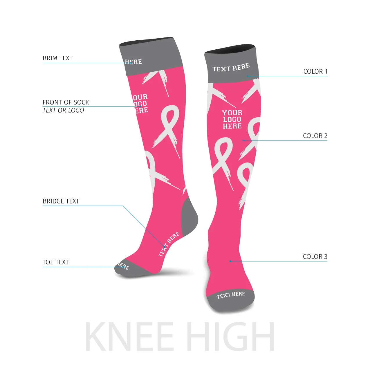 Custom Awareness Ribbons Socks