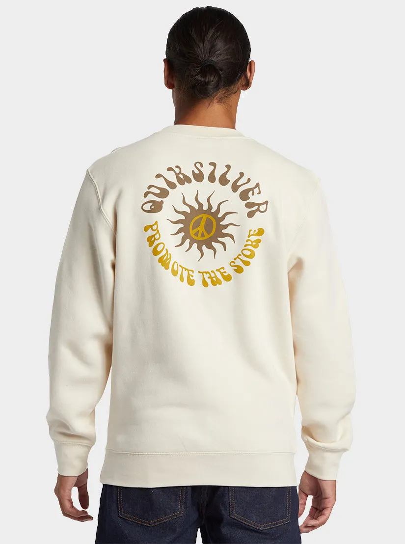 E Peace Out Crew Neck Sweatshirt - Birch