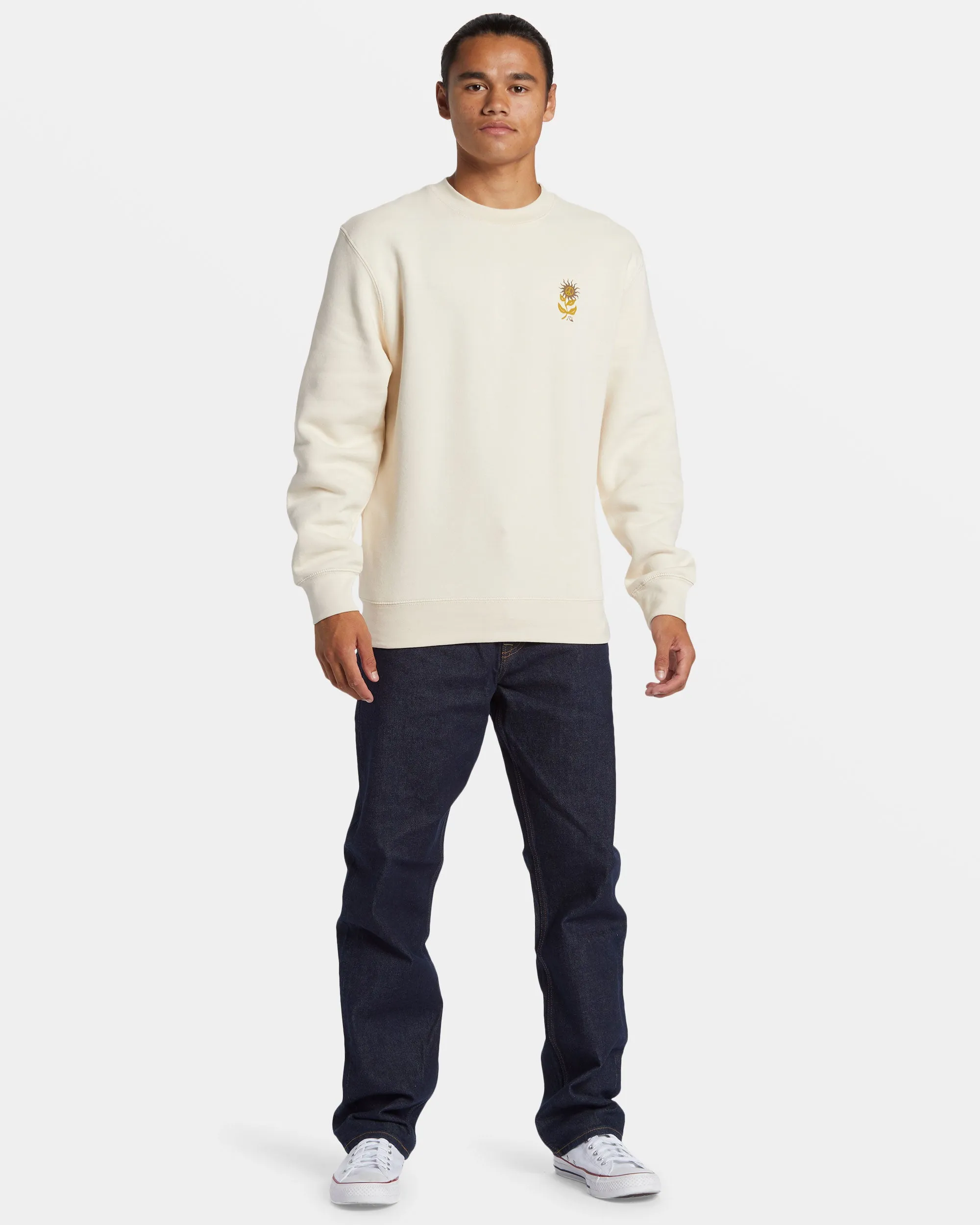 E Peace Out Crew Neck Sweatshirt - Birch