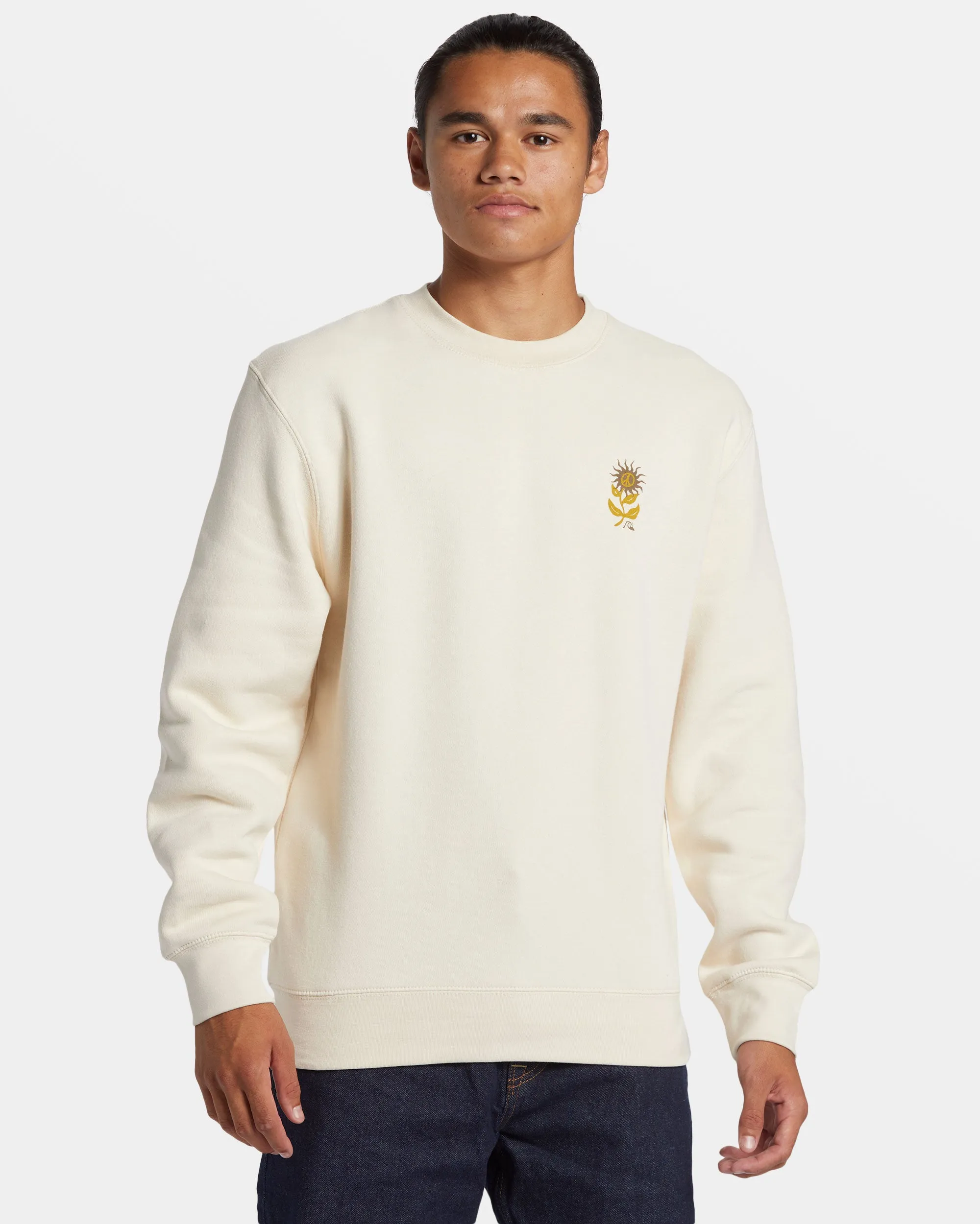 E Peace Out Crew Neck Sweatshirt - Birch