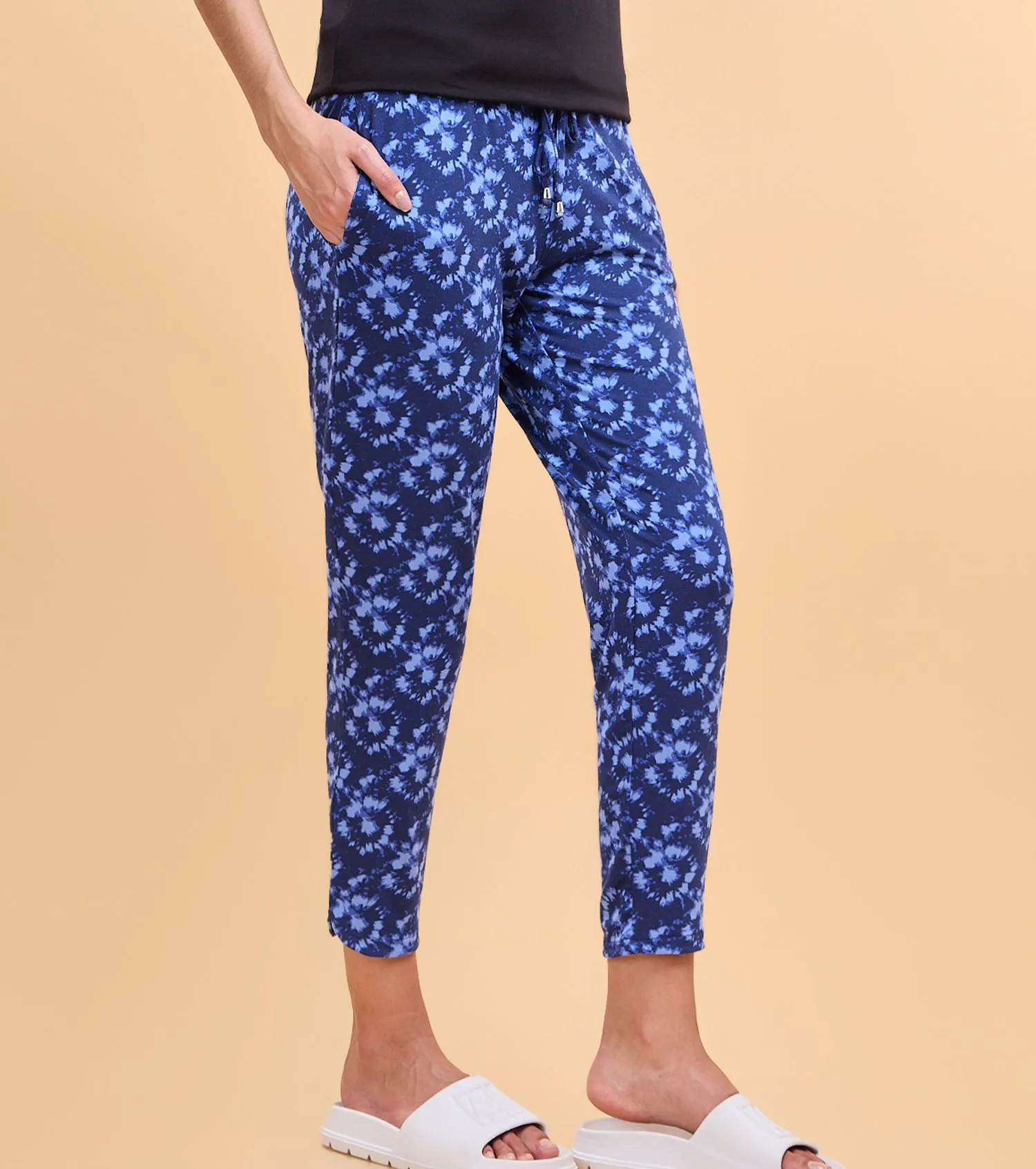 Enamor Essentials Womens E048-Mid Rise 7/8th Relaxed fit Lounge Pants