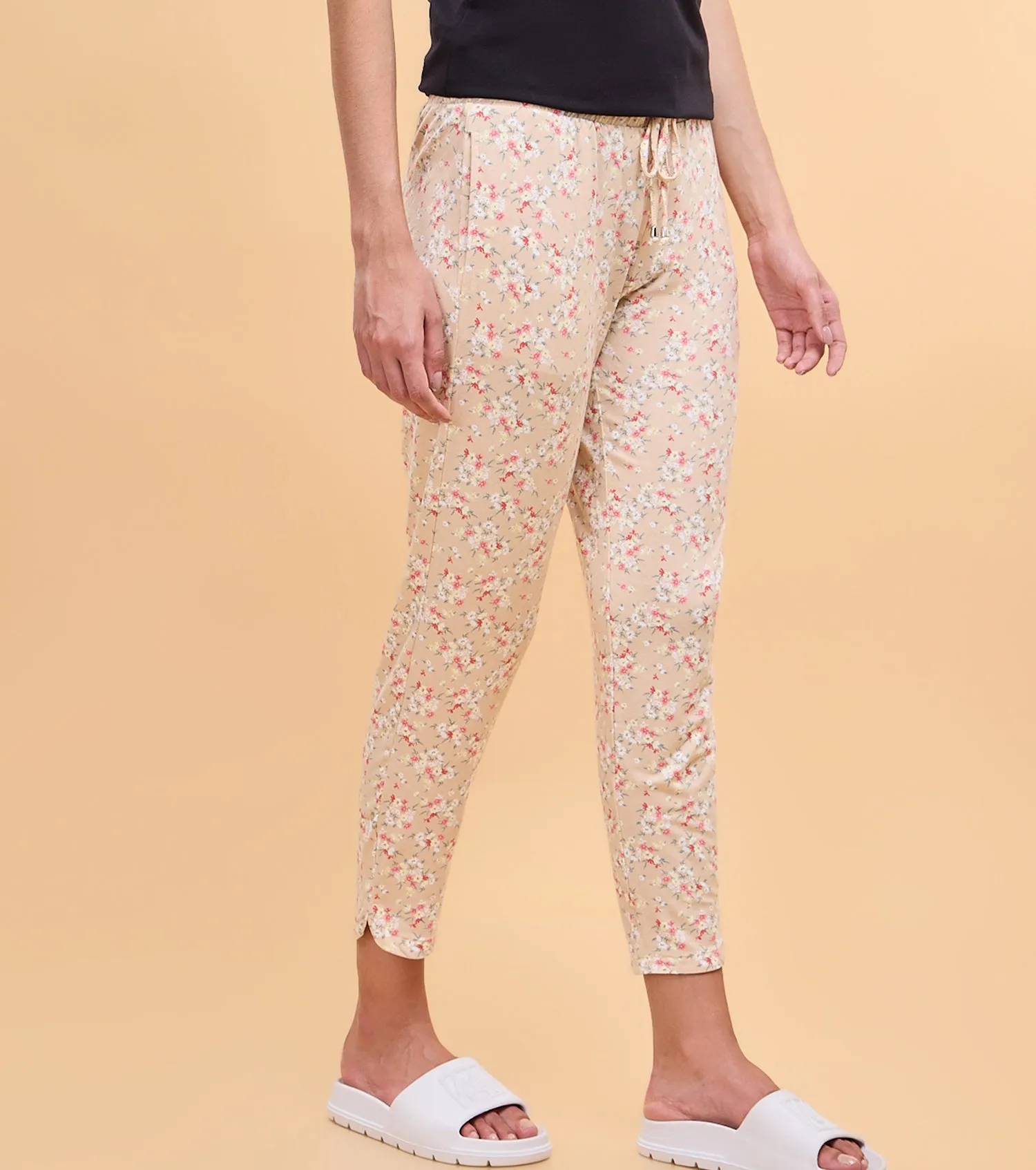 Enamor Essentials Womens E048-Mid Rise 7/8th Relaxed fit Lounge Pants