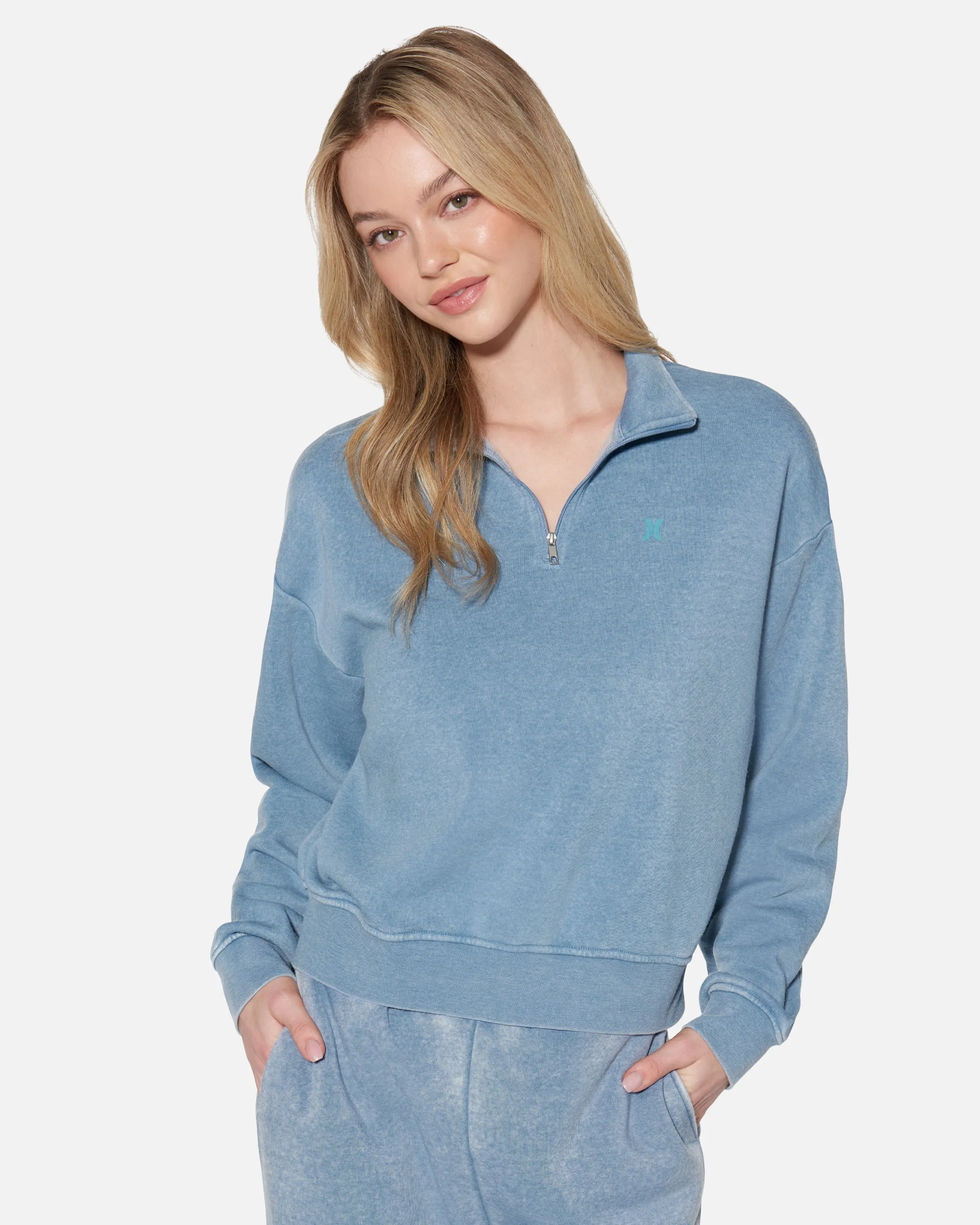 Essential Burnout Fleece Half Zip Sweatshirt