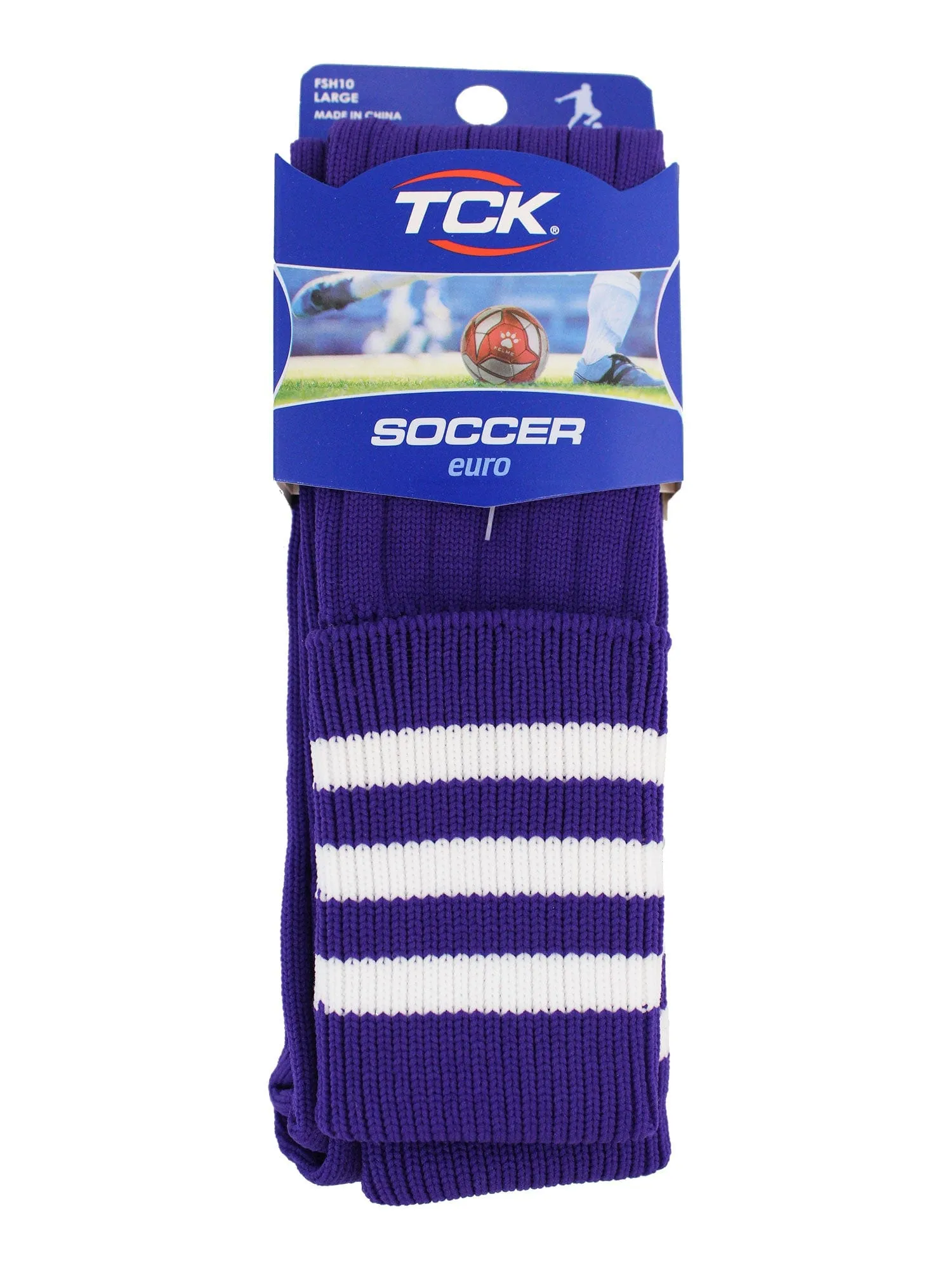 European Striped Soccer Socks Fold Down Top