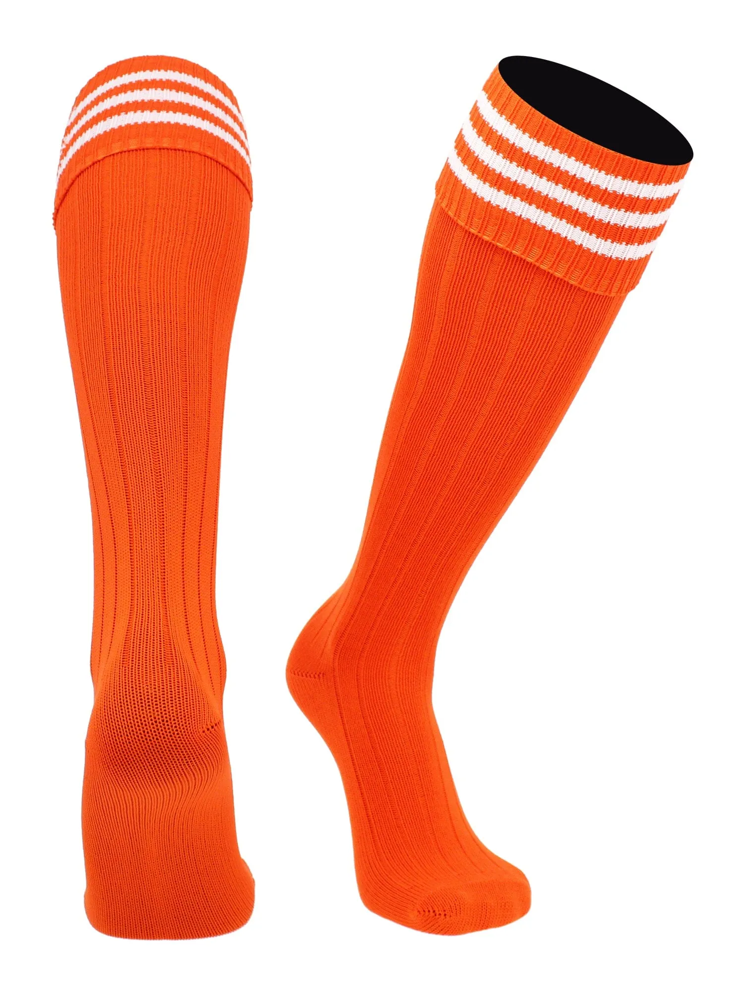 European Striped Soccer Socks Fold Down Top