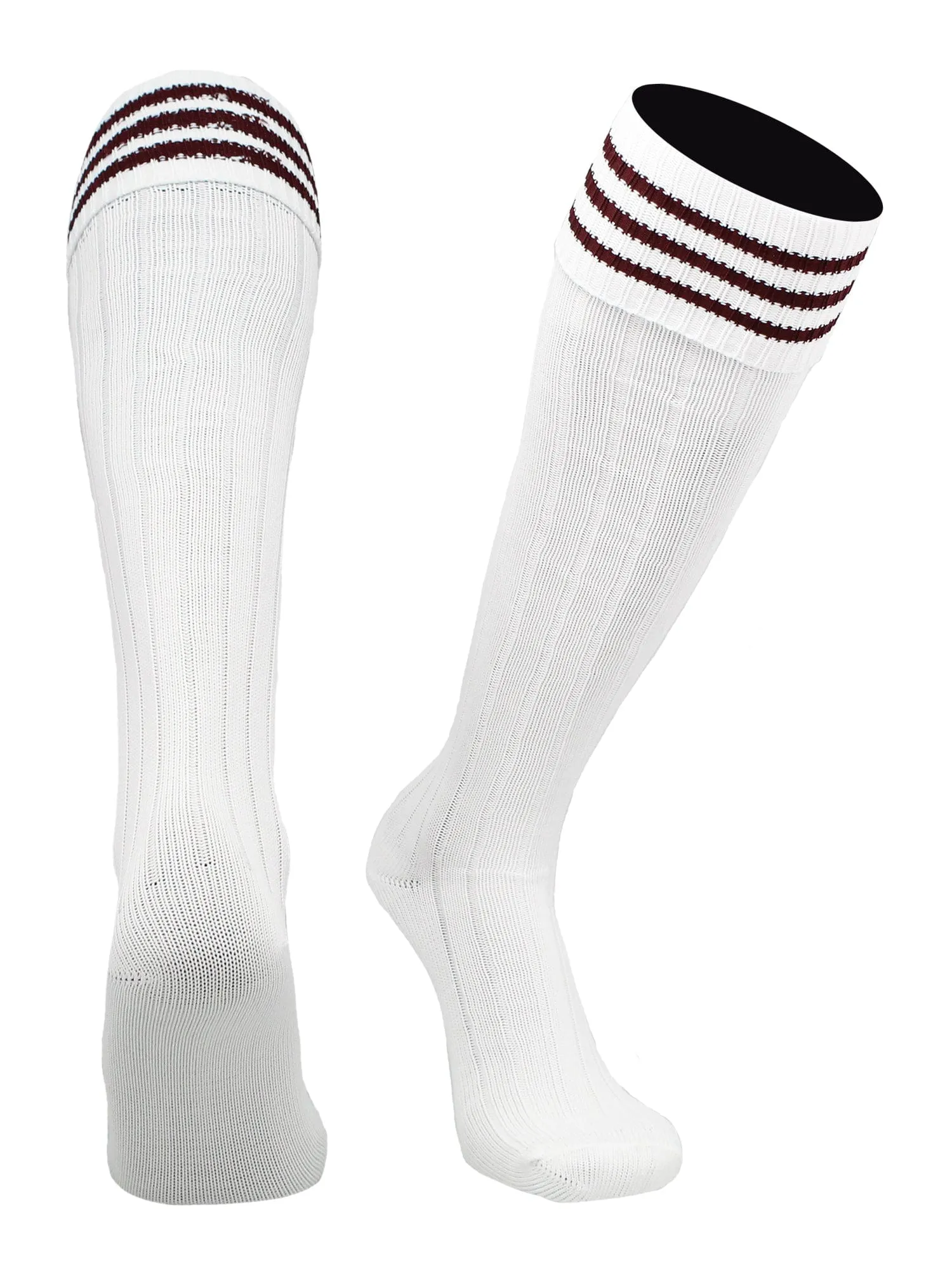 European Striped Soccer Socks Fold Down Top