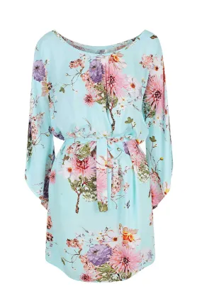 Fresh Florals Summer Dress - Light Blue