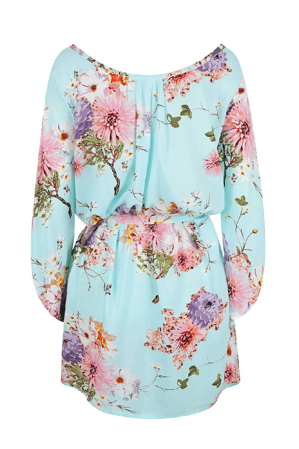 Fresh Florals Summer Dress - Light Blue