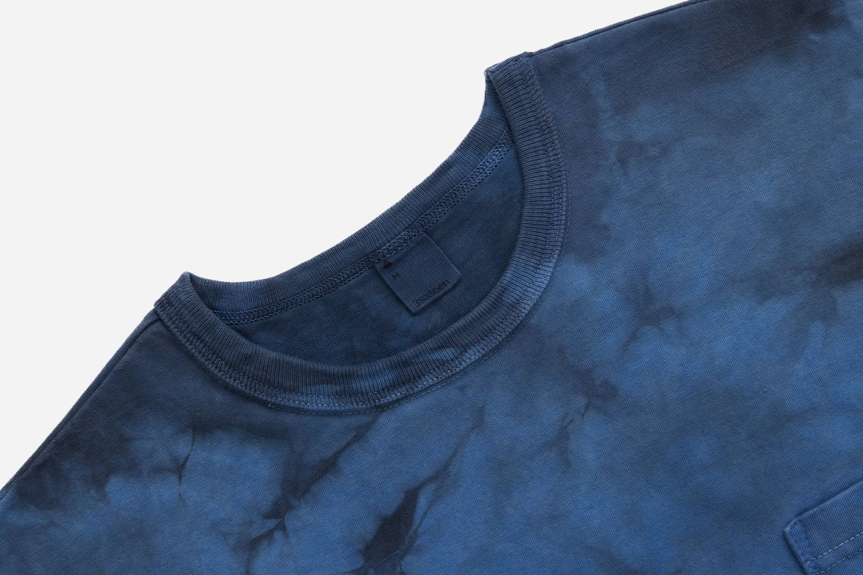 Garment Dyed Heavyweight Pocket T-shirt ~ Indigo/Chestnut Tie Dye