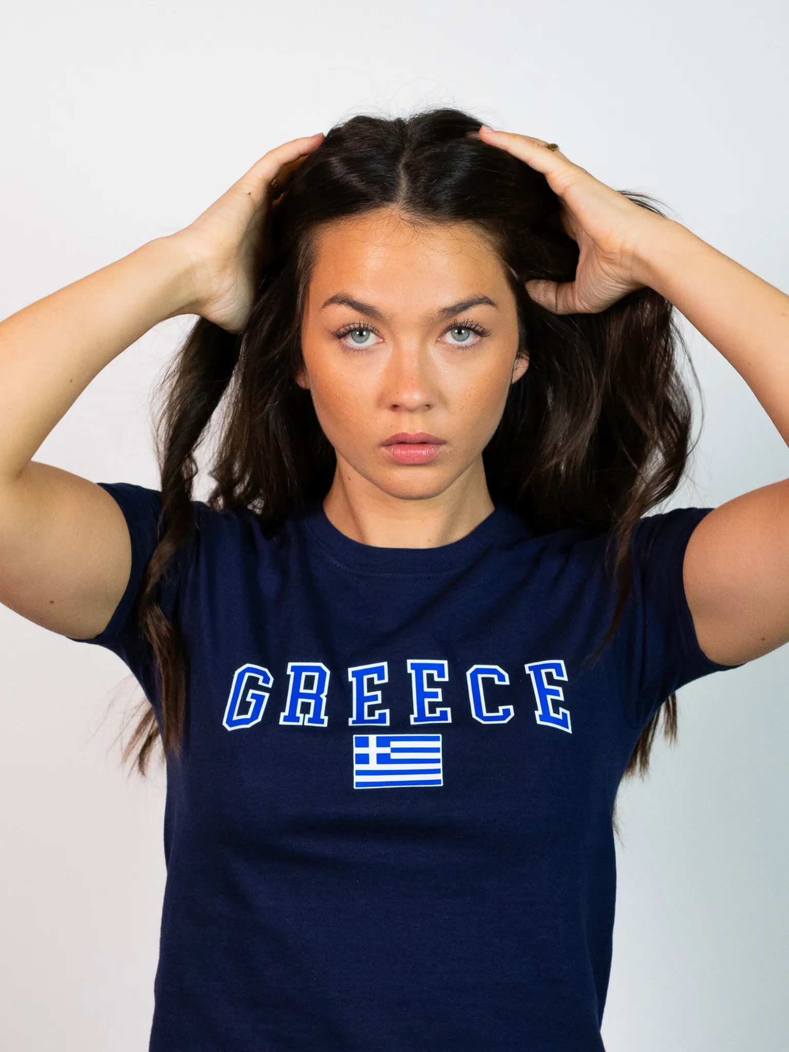 GREECE, BABY TEE - NAVY