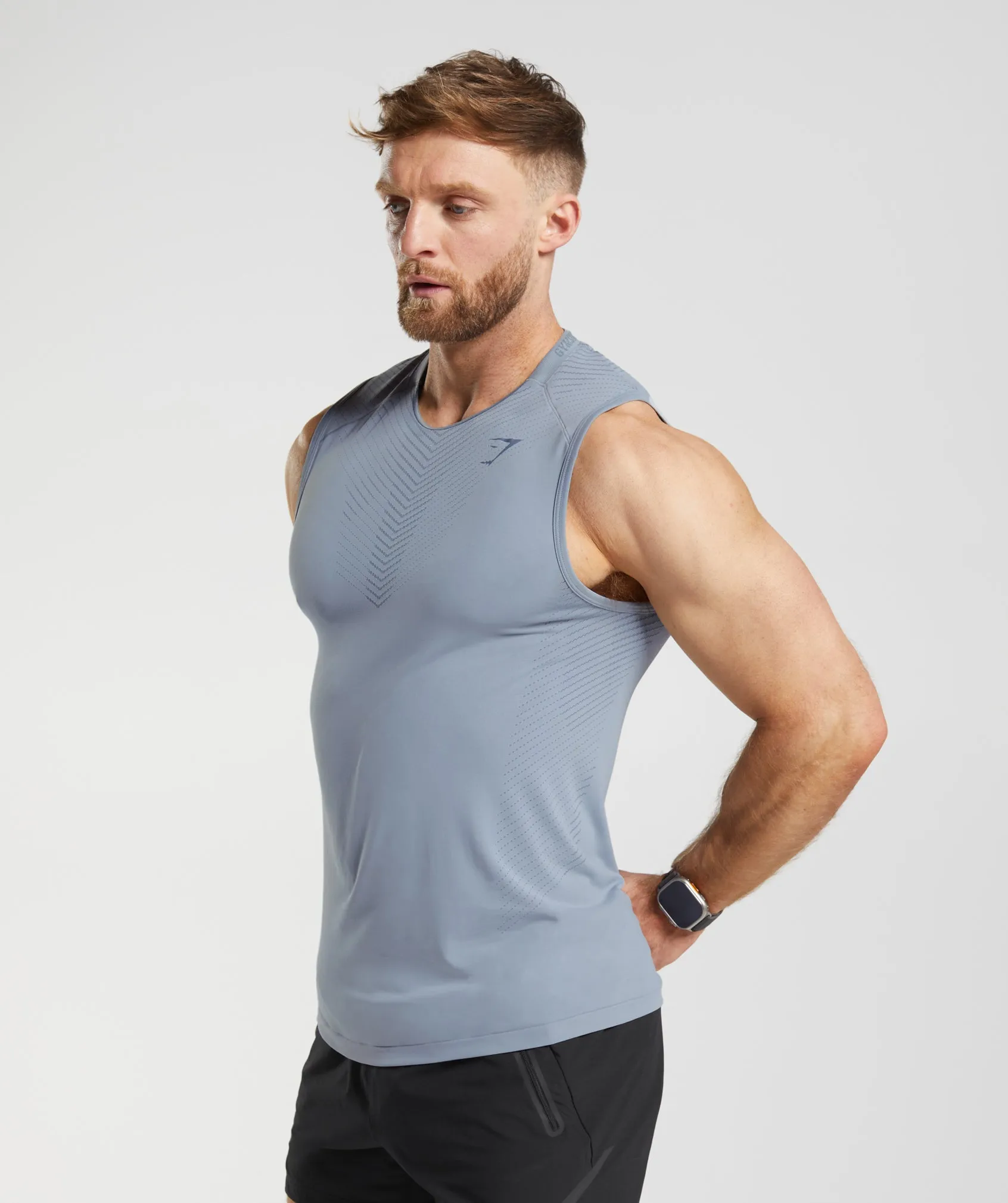 Gymshark Apex Tank - Drift Grey/Evening Blue