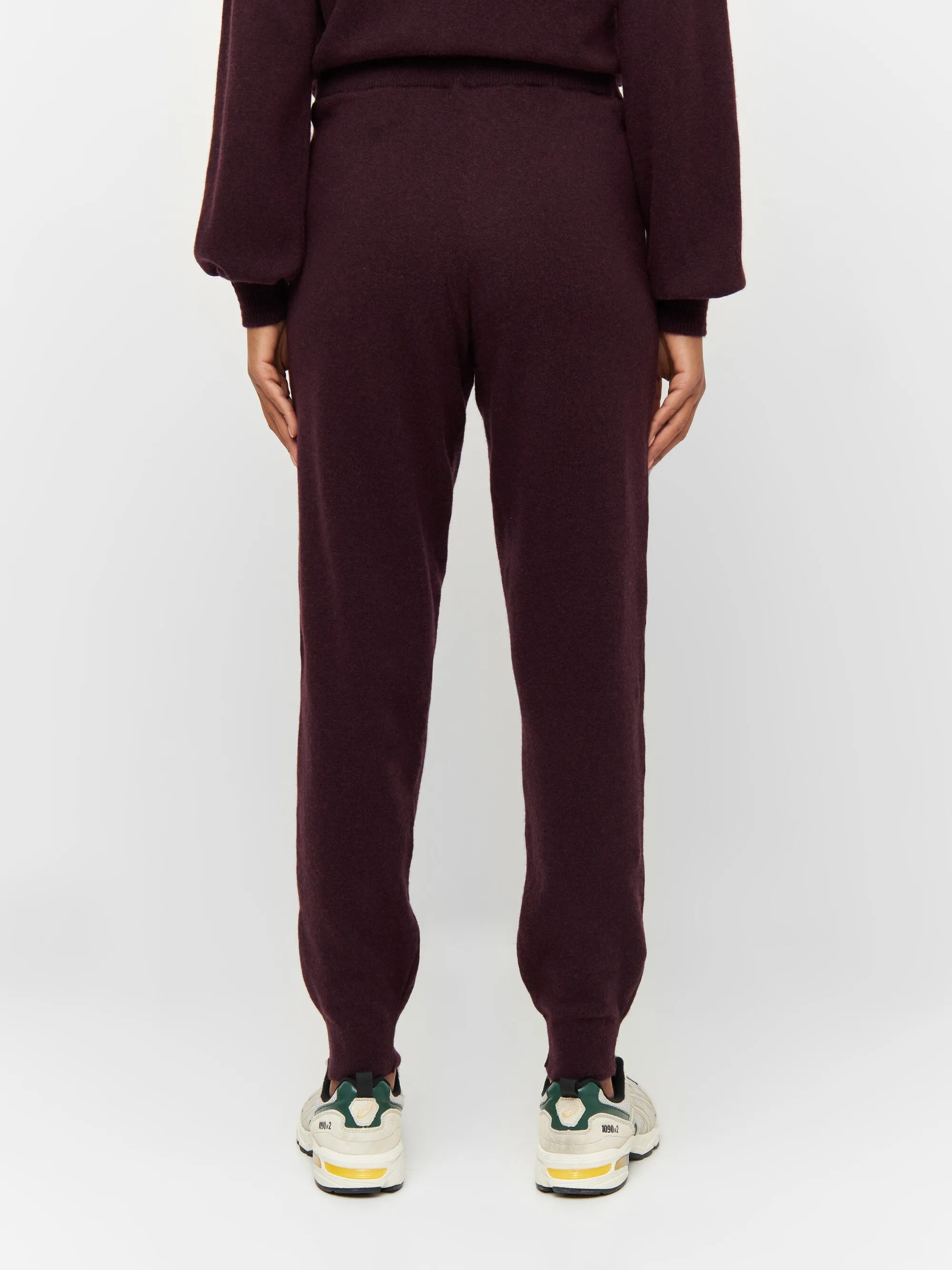 JADE hybrid knitted jog pants - Chocolate Plum