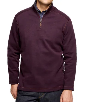 Johnston & Murphy Reversible Solid Quarter-Zip - Burgundy