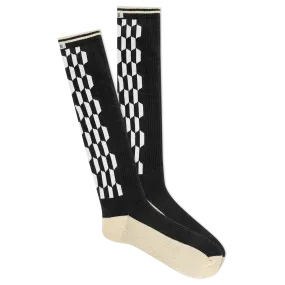 K.Bell Men's K.B Athletic Geometric Compression Over the Calf Sock