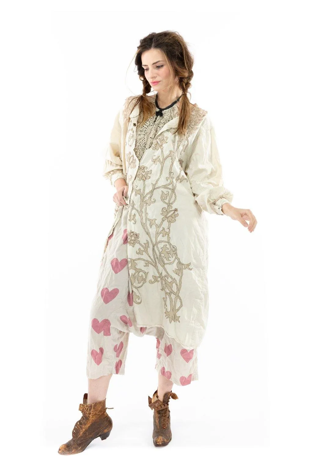 Leola Embroidered Smock Coat