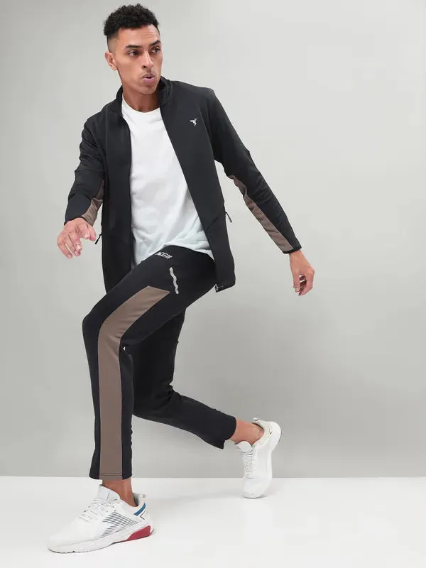 Men Colorblock Relax Fit Trackpants with ELASTO PLUS