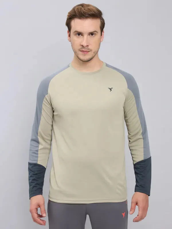 Men Colorblock Slim Fit Crew Neck T-shirt with TECHNO COOL 