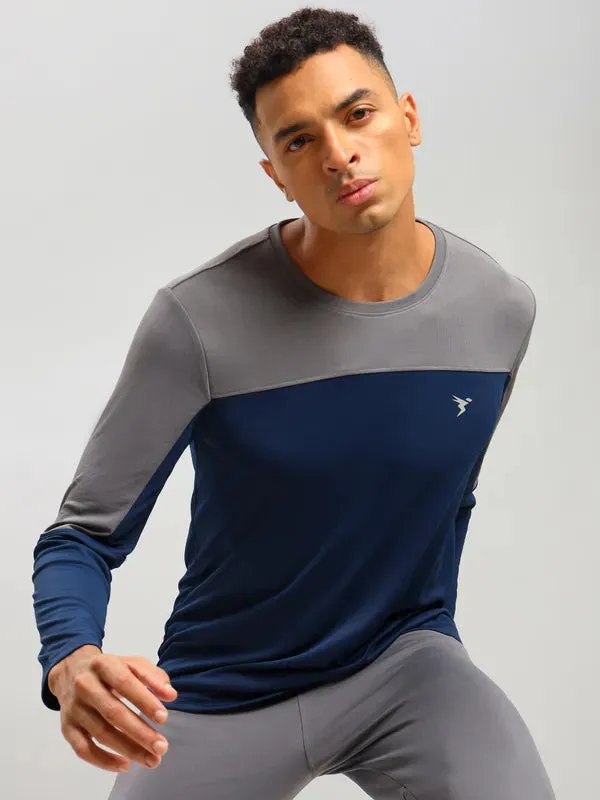 Men Colorblock Slim Fit Crew Neck T-shirt with TECHNO COOL 