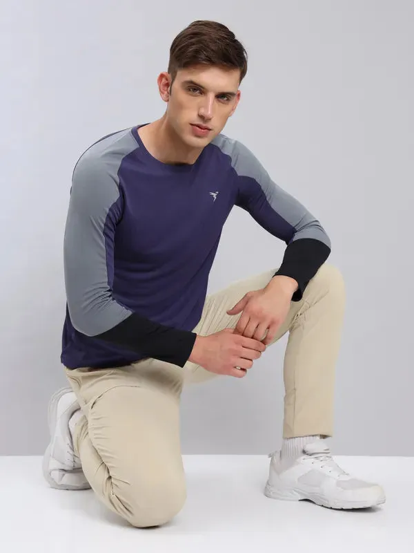 Men Colorblock Slim Fit Crew Neck T-shirt with TECHNO COOL 